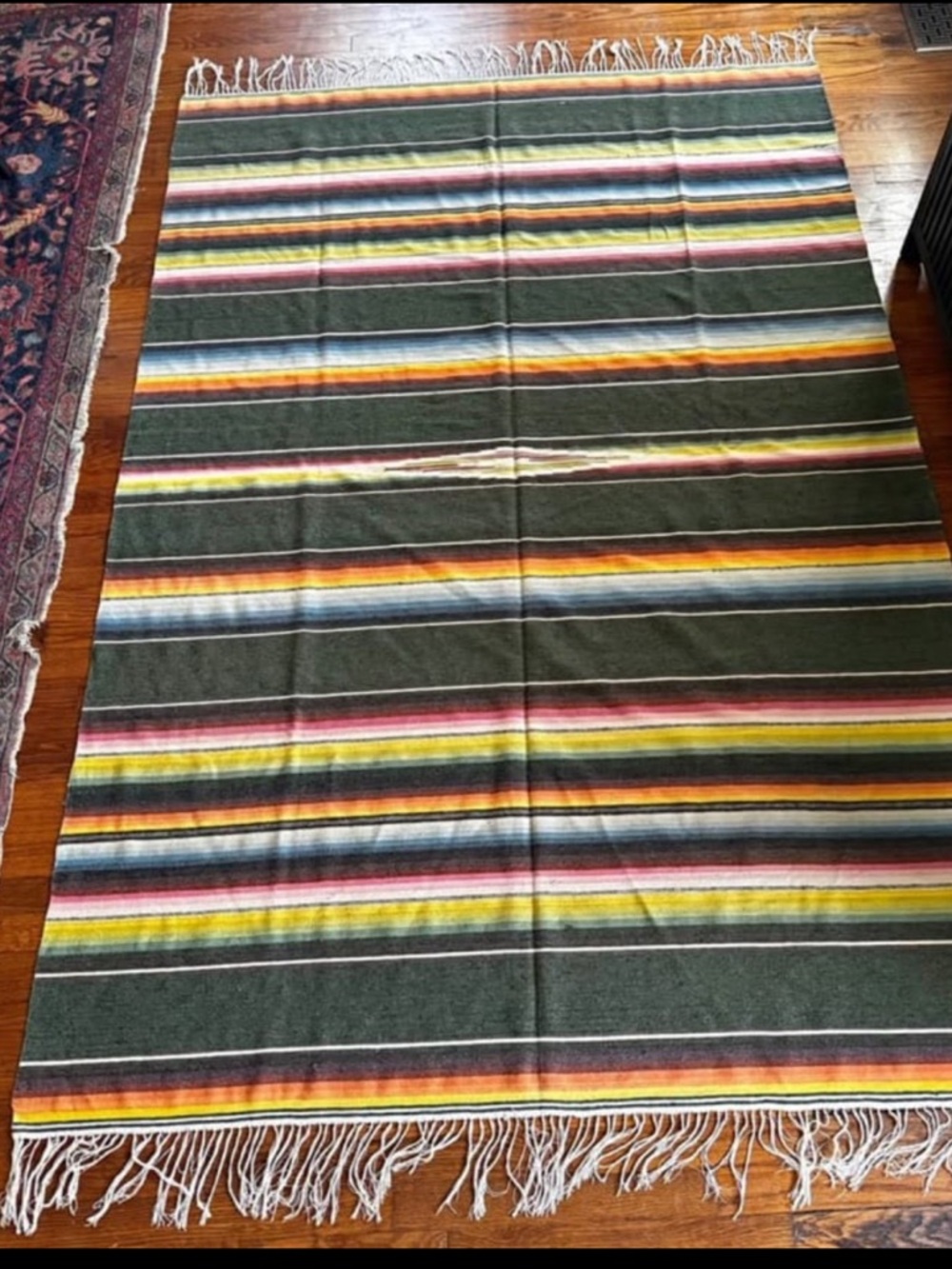Vintage Mexican serape blanket